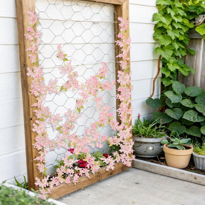 2 Pcs Artificial Flowers Garlands Forsythia Spring Garland for Mantle Fake Hanging Flower Vines Pink 11.8 ft Silk Cherry Blossom Garland for Wedding Party Arch Bedroom Indoor Home Decor Outdoor