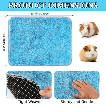 10 PCS Guinea Pig Liner Washable Rabbit Cage Liner 12x16 Inch Reusable Guinea Pig Bedding Mats for Small Animals Rabbit Hamster Chinchillas Rat Washable Bedding Pads in Gray Yellow Pink Brown and Blue