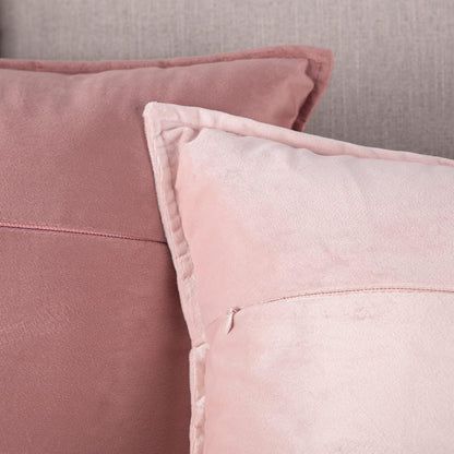 MADIZZ Set of 2 Super Soft Velvet Decorative Throw Pillow Covers 18x18 inch Light Pink Square with Fringe Luxury Style Cushion Case Pillow Shell for Sofa Bedroom