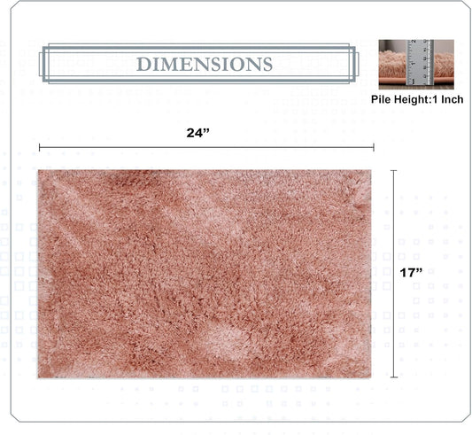 Bathroom Rugs, Extra Soft Absorbent Bath Rugs, Non-Slip, Quick Drying, Machine Washable, Plush Comfort for Bathroom Floor, Tub, Shower and Home Decor Accessories, 17x24, Coral