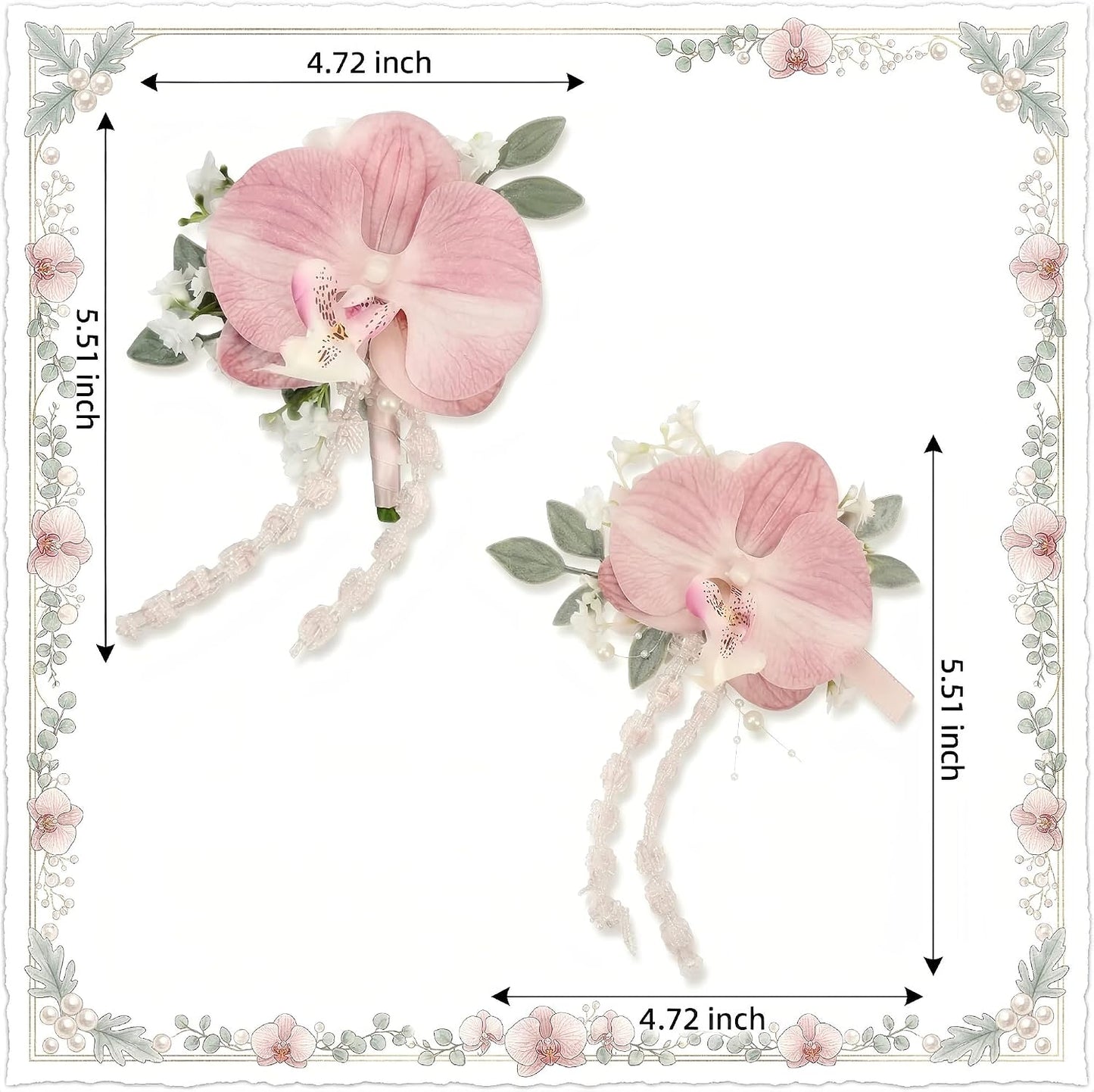 Pink Boutonniere and Corsage Set, Wedding Boutonniere Wrist Corsages Kit for Groom Groomsmen Bride Bridesmaid, Boutonnieres and Corsage Wristlet for Men Women Prom Party