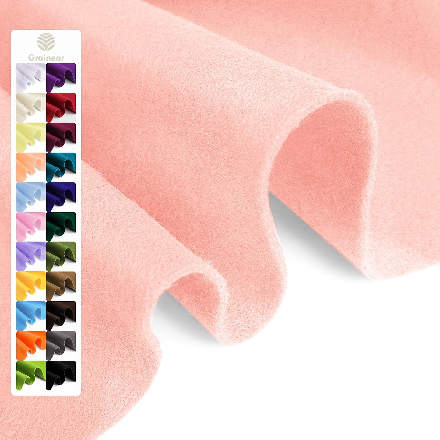 Peach Soft Felt Fabric Sheet 36" x 36", 1.6mm Thick, Premium Craft Felt for Sewing, DIY Projects, Decorations, Art and Kids School Projects