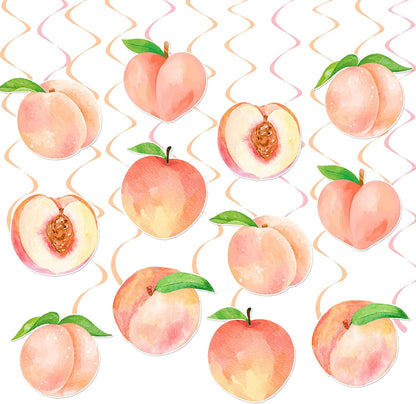 Peach Party Hanging Swirls Peach Birthday Party Supplies 20PCS Sweet Peaches Hanging Ceiling Streamers Sweet As a Peach Party Decorations for Little Peach Baby Shower Wedding Decor