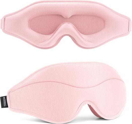 Sleep Mask - Total Blackout 3D Sleeping Mask, Super Lightweight & Silky Soft Eye Mask for Sleeping, Fully Adjustable Fit for Home, Office, Traveling, Meditation, Yoga, Pink, Mothers Day Gifts