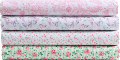 Betsey Johnson - Twin XL Bed Sheets, Fade & Wrinkle Resistant Bedding Set with Matching Sham(s), Soft & Lightweight (Fairytale Floral Pink, Twin XL)