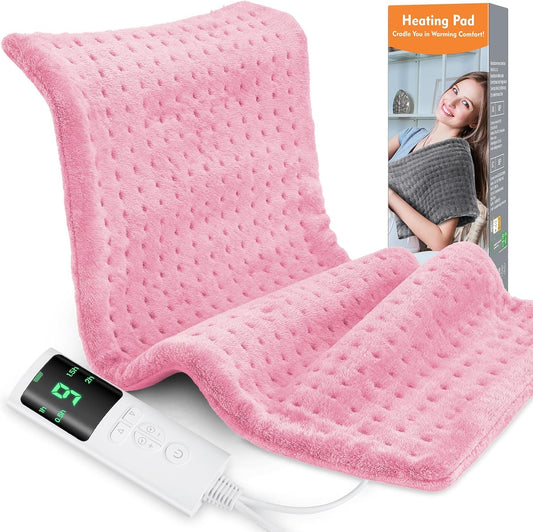 Heating Pad for Back Pain, 24''×12'' Electric Heat Pad with 9 Heat Levels & 4 Auto-Off Timers, Portable Heating Pad for Period Cramps, Shoulder, Neck, Machine Washable, Gifts for Women and Men
