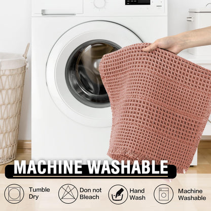 H.VERSAILTEX Upgraded Waffle Bath Mat Super Absorbent Non Slip Bath Rug Soft Pink 17" x 24"
