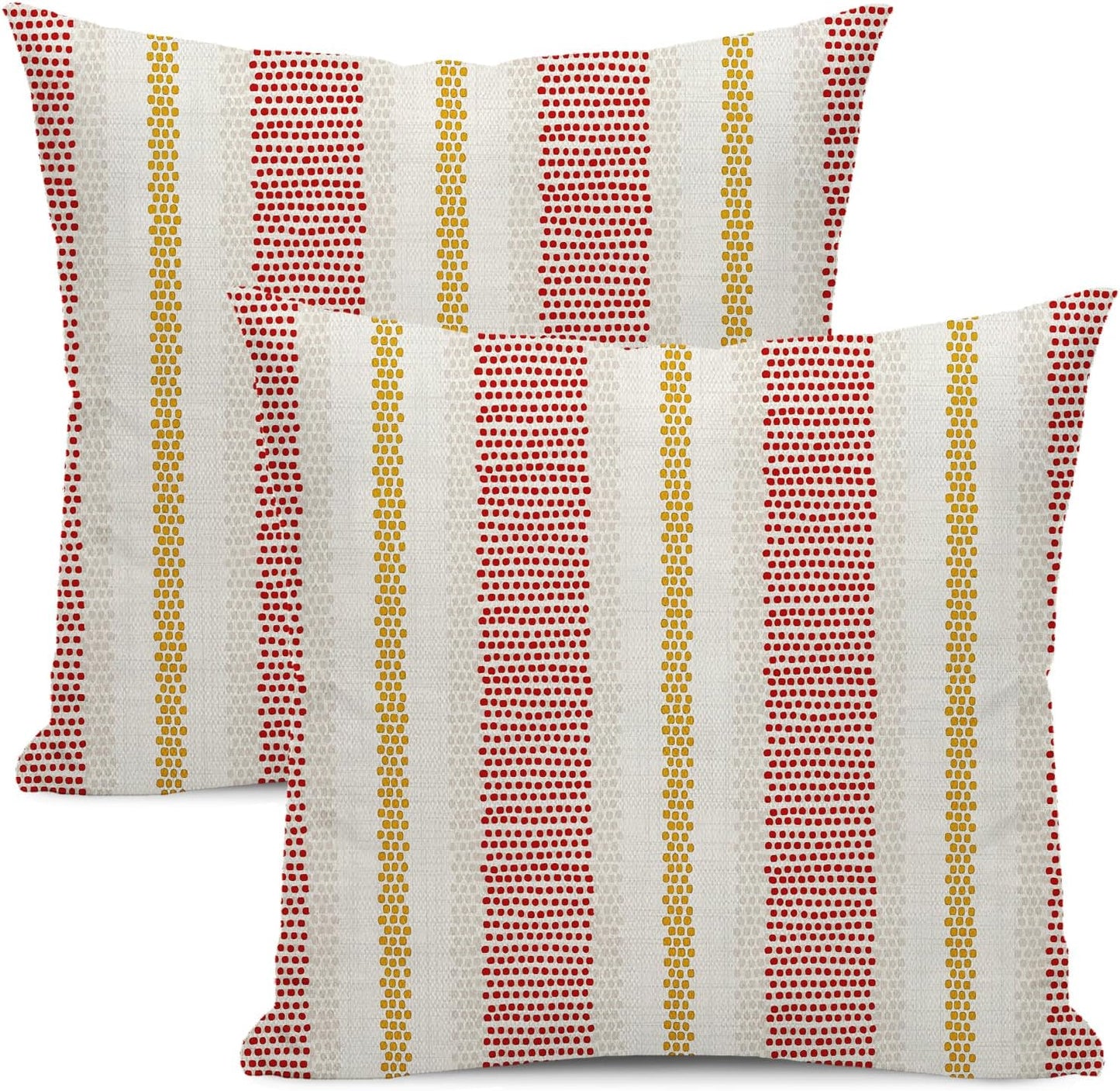 Pink Sage Green Pillow Covers 18x18 Inch 2 Pcs Boho Preppy Polka Dots Striped Decor Throw Pillows Modern Geometric Outdoor Farmhouse Decoration Pillowcase Linen Cushion Cover for Couch Sofa