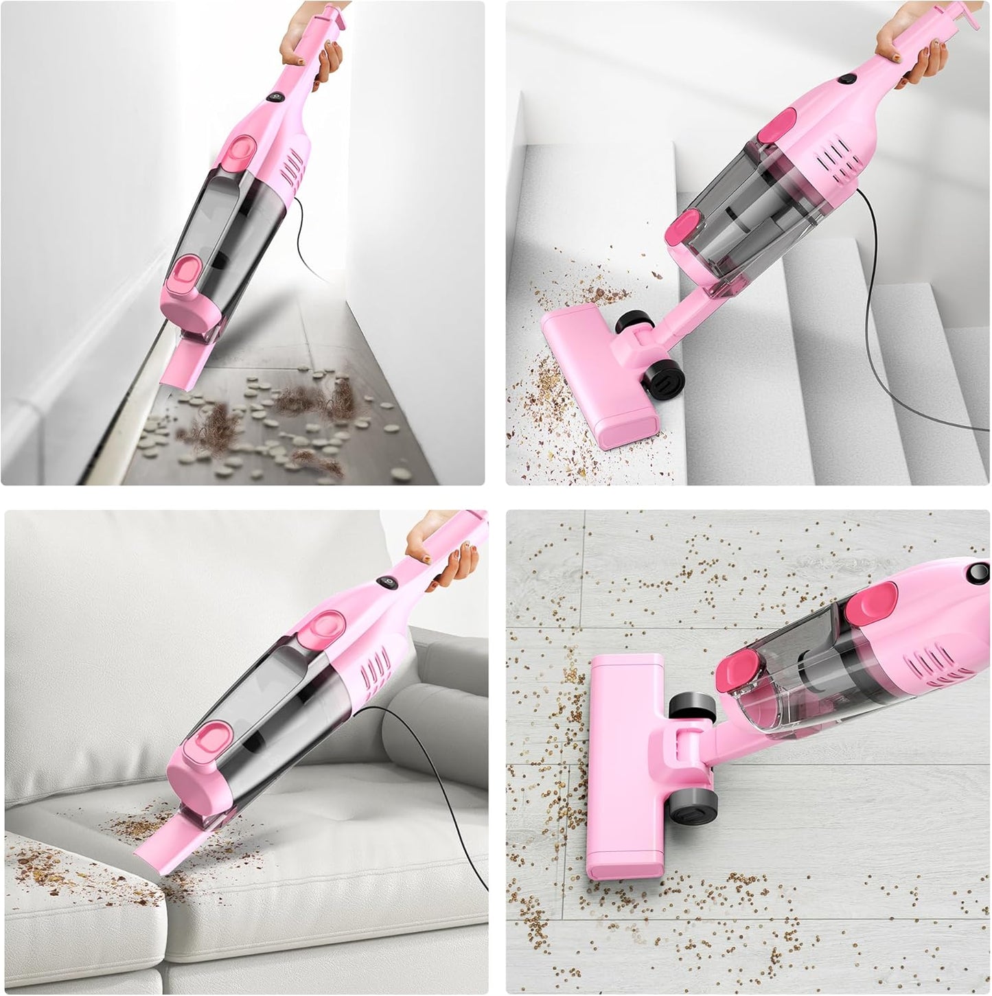 Vazone R6X Corded Stick Vacuum Cleaners for Home, 20Kpa Powerful Suction Stick Vacuum with 16Ft Cord, 2 in 1 Lightweight Handheld Vacuum Cleaner for Hardwood Floor Pet Hair