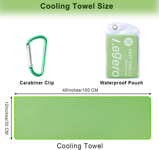 Aegero 4 Pack Cooling Towel (40"x12"), Cooling Neck Wraps,Soft Breathable Chilly Towel, IceTowel, Microfiber Towels for Yoga, Sport, RunninGym, Camping, Fitness, Workout & More Activities(Multicolor1)