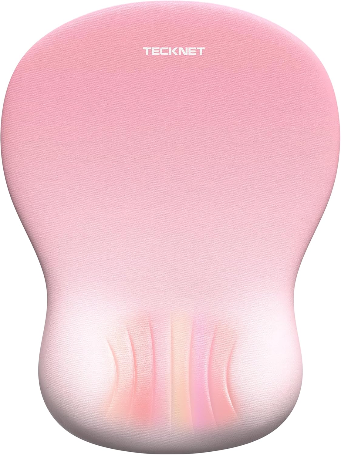 TECKNET Ergonomic Mouse Pad with Wrist Rest, Memory Foam Mousepad with Wrist Support, Smooth Surface, Middle Concave & Non-Slip Base for Laptop/PC, Pain Relief for Home Office Gaming, Pink