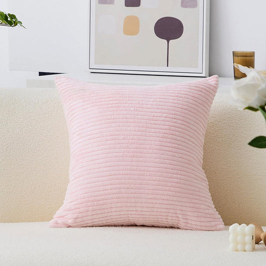Home Brilliant Pink Pillow Cover for Couch Accent Throw Pillow Cover for Wedding Sofa Bench Holiday Decor Gift for Girl, 18x18 inches, 45cm, Blush Pink