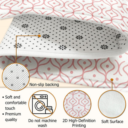 Wavy Area Rug, Modern Contemporary Dots Lines None Peach Low Pile Sponge Home Floor Rectangle Print Carpet Rugs for Living Room Bedroom Hallway Desk Office Decor 4' X 6'