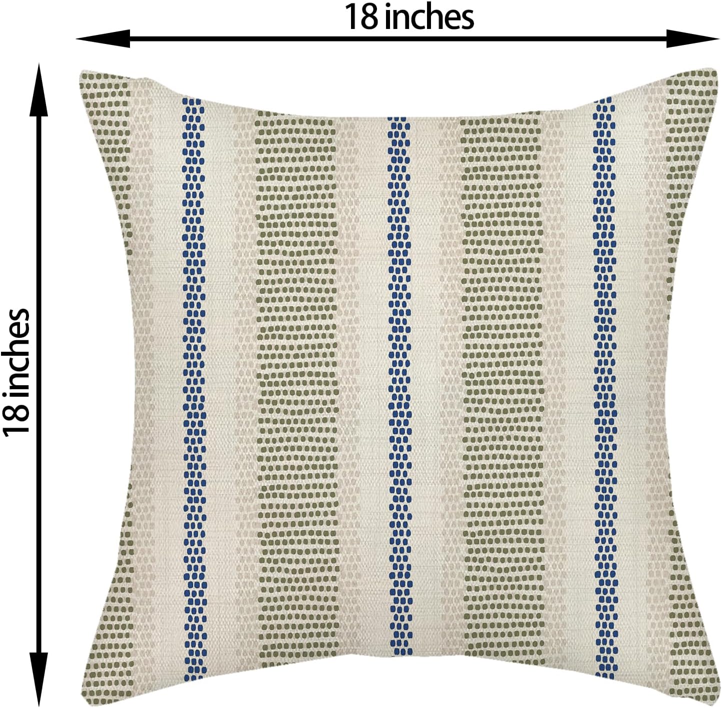 Pink Sage Green Pillow Covers 18x18 Inch 2 Pcs Boho Preppy Polka Dots Striped Decor Throw Pillows Modern Geometric Outdoor Farmhouse Decoration Pillowcase Linen Cushion Cover for Couch Sofa