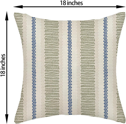 Pink Sage Green Pillow Covers 18x18 Inch 2 Pcs Boho Preppy Polka Dots Striped Decor Throw Pillows Modern Geometric Outdoor Farmhouse Decoration Pillowcase Linen Cushion Cover for Couch Sofa