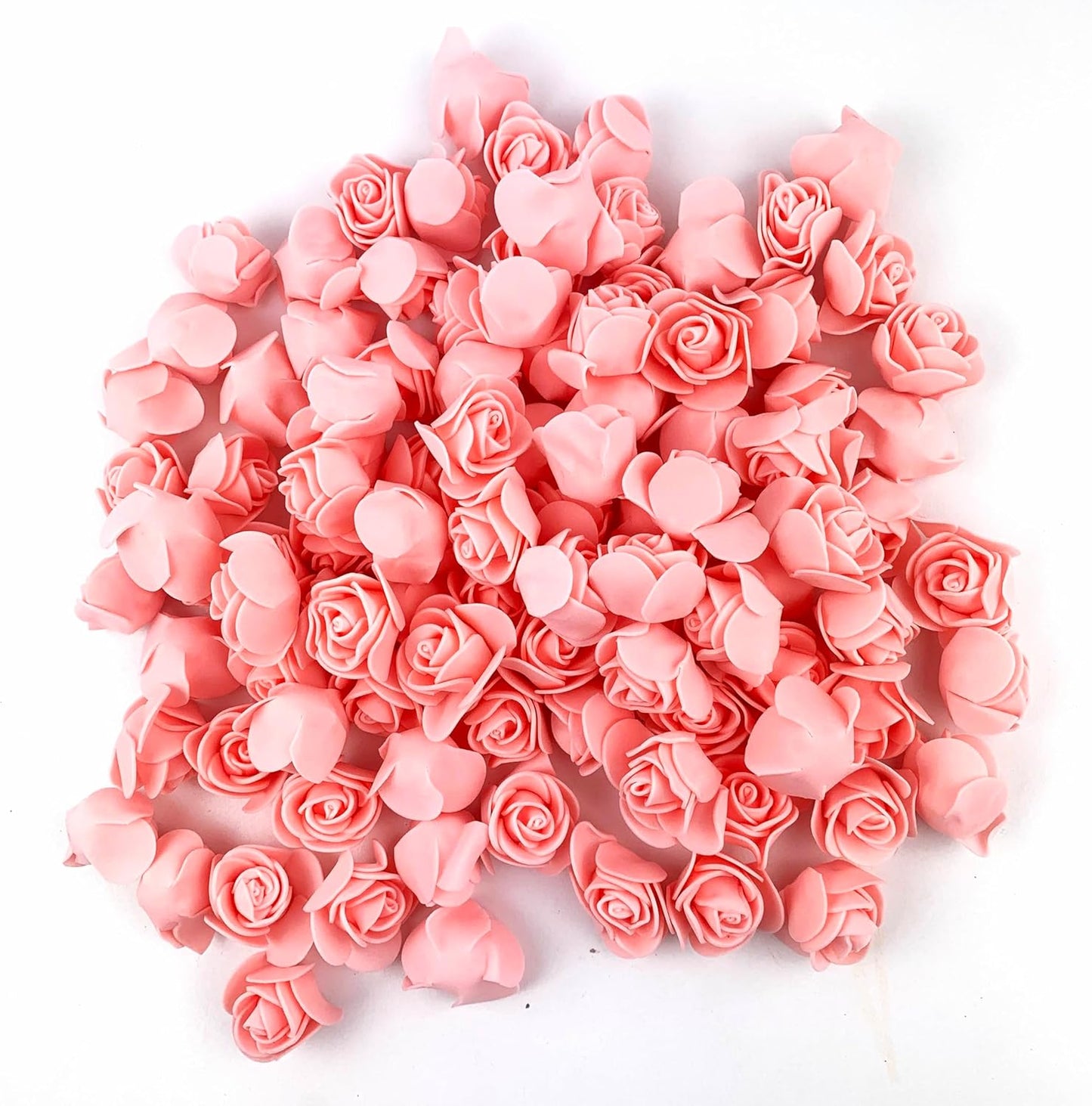 Heyiwell 100PC Mini Artificial Rose Flowers 35mm Foam Rose Heads Perfect for a Variety of DIY Projects, Wedding Bouquets, Scrapbooking, Festival Wreaths, Home Decor,Peach