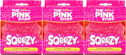Stardrops – The Pink Stuff – SQeeZY Miracle Scrubber Sponge, Scratch Free Solution for Ultimate Home Cleaning - Perfect for Kitchens, Bathrooms, and Outdoor Use, 3-Pack