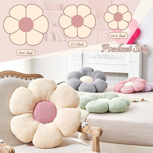 Kcvvcr Flower Throw Pillow, Soft Peach Pink 14.9" Shaped Floor Pillow for Home Decor, Cute Aesthetic Plush Decorative Pillows for Bed, Sofa, Couch