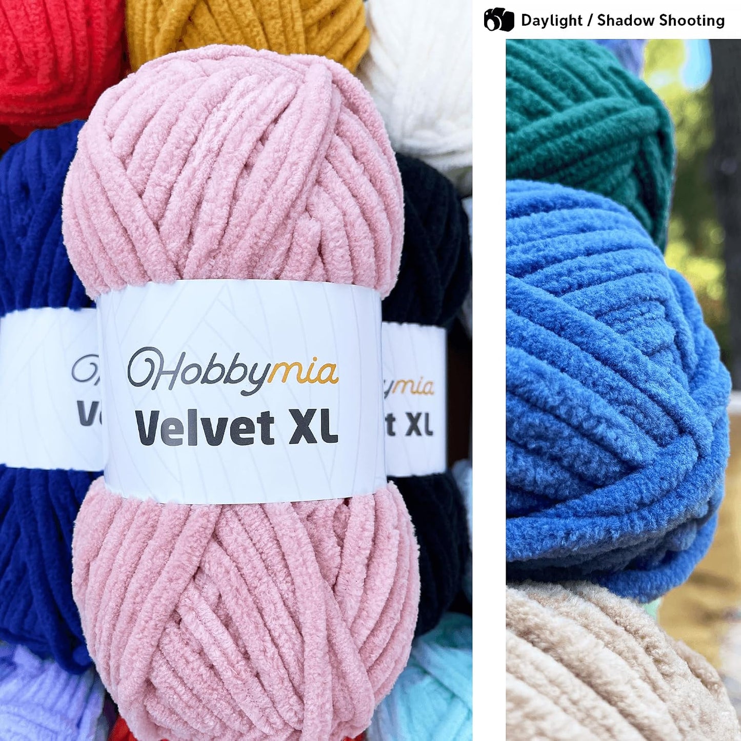 Velvet XL Chenille Yarn - Thick Super Bulky Yarn for Crocheting - Soft Fluffy Plush Yarn for Crochet - 100g / 74yds - Ideal for Baby Blankets & Amigurumi (Deep Peach, 1 Skein)