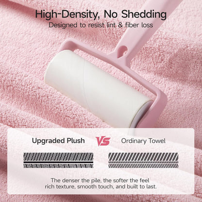 REDKISS 6 Piece Towel Set - Oversized Bath Sheets (70 x35 in), 670GSM Ultra Soft & Highly Absorbent, Quick Dry Pink Bath Towel Sets for Bathroom, Spa, Hotel, Gym