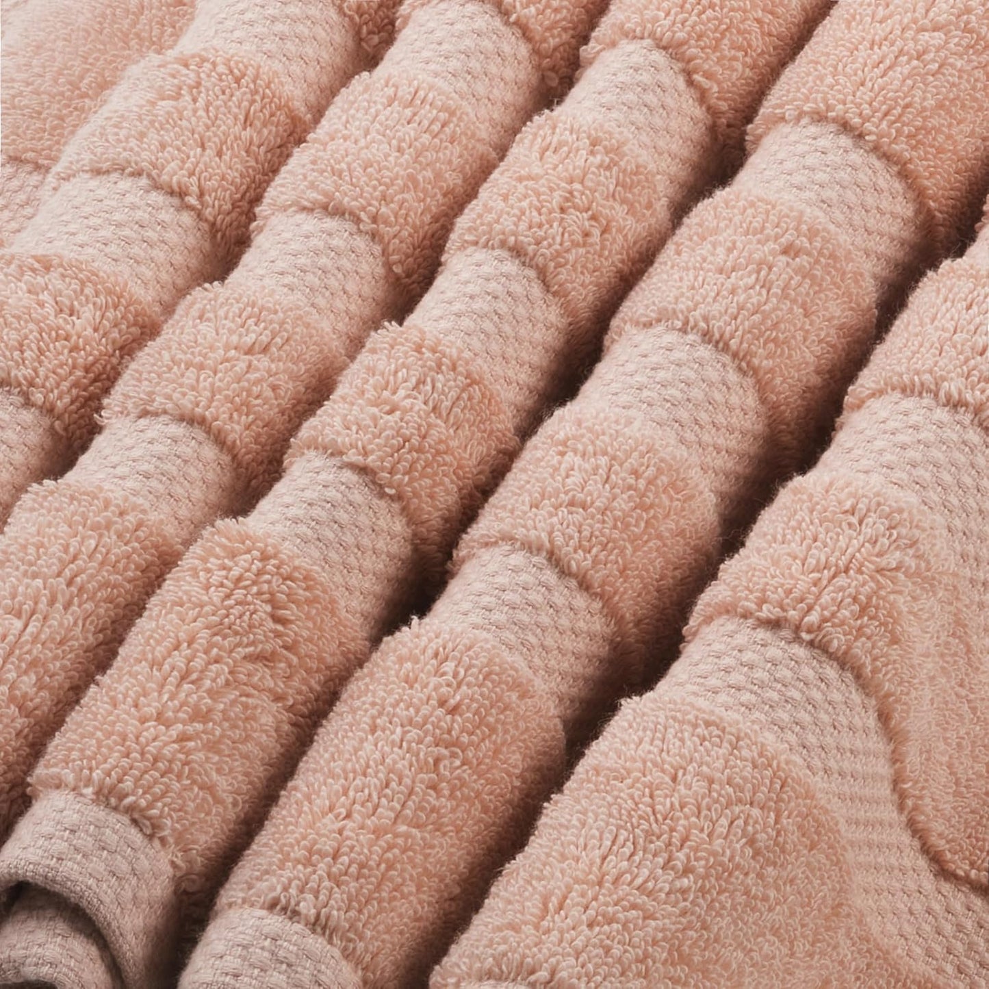 SOFE H&L | Olea Luxury Turkish Cotton Bath Towels Set of 6 : 2 Bath Towels 2 Hand Towels 2 Wash Cloths, Blush | Thick, Premium, Soft, Durable, Absorbent - Hotel Quality Towel Sets for Bathroom