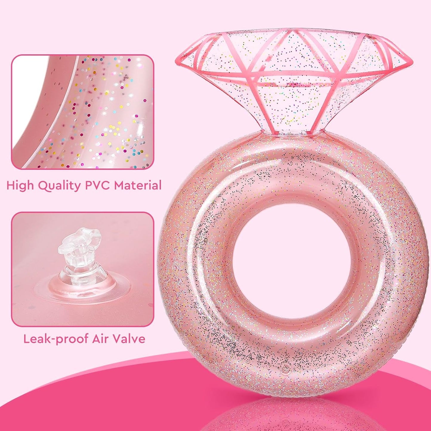Pool Floats, Inflatable Diamond Ring Pool Float for Bachelorette Party, Engagement Ring Floatie for Beach Party & Tubes Pool Toys Float for Adults