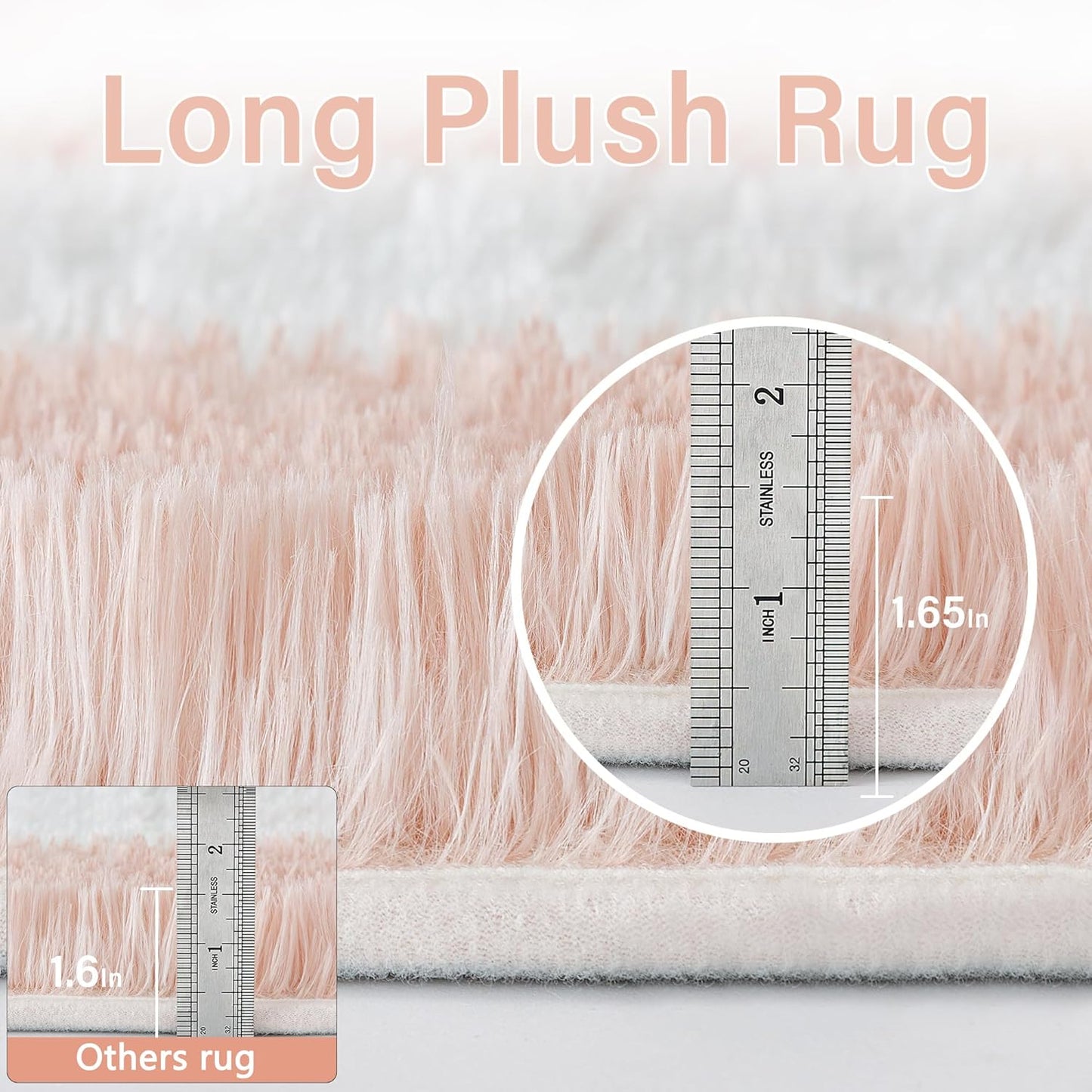 PureCozy Checkered Rug 5x8 for Living Room, Pink and White Modern Shag Rugs Super Soft Washable Indoor Office Fuzzy Carpet Non-Slip Fluffy Rugs for Bedroom Home Aesthetic Decor