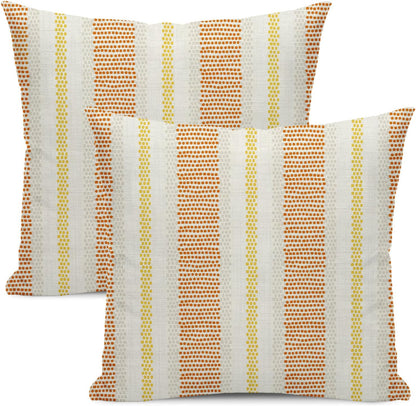 Pink Sage Green Pillow Covers 18x18 Inch 2 Pcs Boho Preppy Polka Dots Striped Decor Throw Pillows Modern Geometric Outdoor Farmhouse Decoration Pillowcase Linen Cushion Cover for Couch Sofa