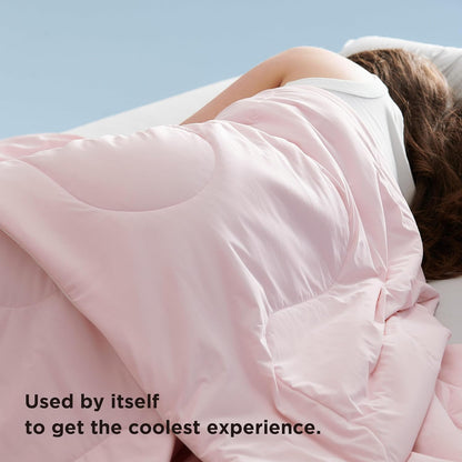 Bedsure Cooling Blankets for Hot Sleepers - Cooling Comforter, Cold Summer Blanket Twin Size for Bed, Ice Breathable and Lightweight Gift for Night Sweats, Pink, 60x80 Inches
