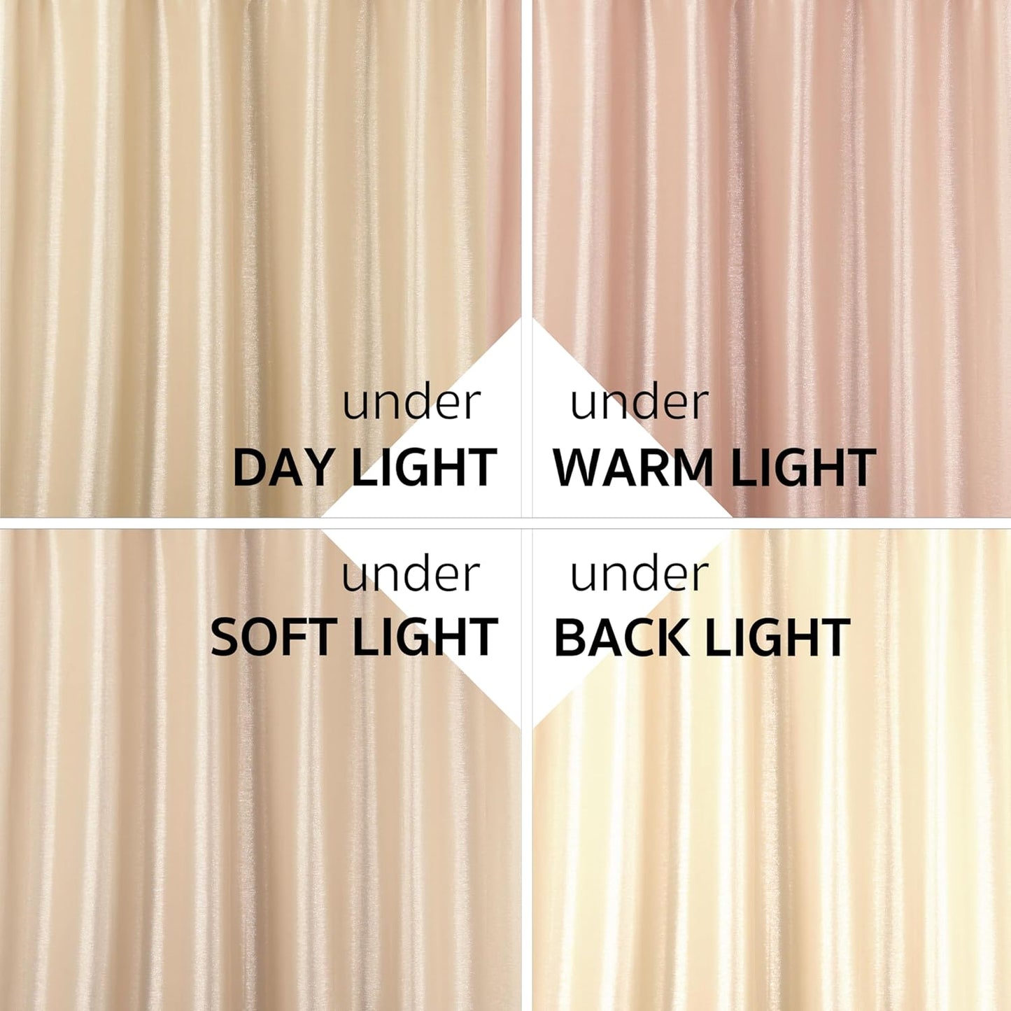 Champagne Gold Sparkle Shower Curtain: Creamy Peach Gold Glitter Shiny Fabric Decorative Shower Curtains for Bathroom - Waterproof Washable Light Apricot Silver Metallic Satin Bath Curtain - 72x72