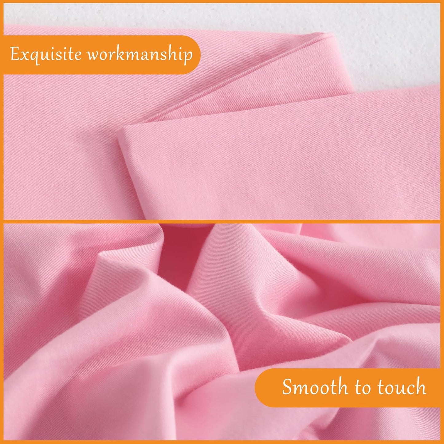 2 Pack Pure Cotton Pillow Case-100% Cotton Standard Pillowcases, Soft and Breathable Pillow Cases with Envelope Closure, 20x26 Inches, Pink