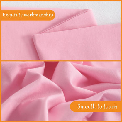 2 Pack Pure Cotton Pillow Case-100% Cotton Standard Pillowcases, Soft and Breathable Pillow Cases with Envelope Closure, 20x26 Inches, Pink