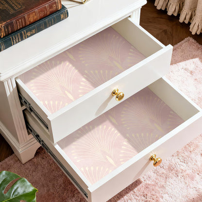 Pink and Gold Geometric Wallpaper Peel and Stick Accent Wall Paper Removable Blush Pink Art Deco Metallic Gold Art Nouveau Peacock Self Adhesive Contact Paper for Drawers Cabinets 17.5x80
