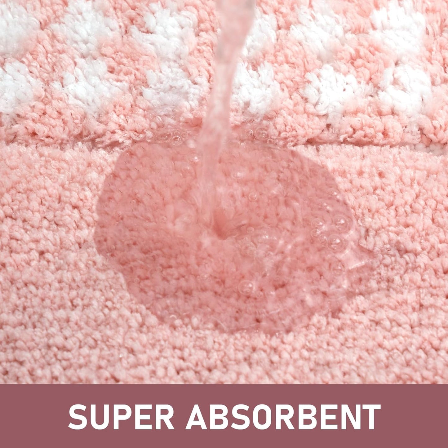 Pink Bathroom Rugs 20x31, Non Slip Washable Bath Mats,Super Soft Microfiber Bathroom Mats, Plush Fluffy Absorbent Bath Rugs for Sink Tub Basin Shower Floor