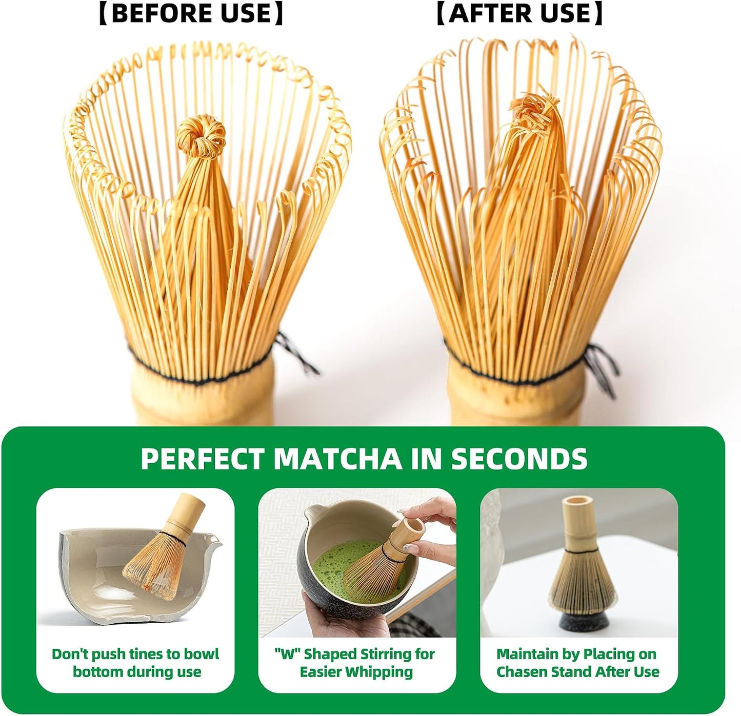 TEANAGOO Matcha Whisk Set,6-PCS Traditional Starter Set,100 Prongs Whisk with Pink Cherry Blossom Holder,Scoop(Chashaku),Tea Spoon,Bamboo Chasen,Ceremony Accessory,Gift for Friend/Family