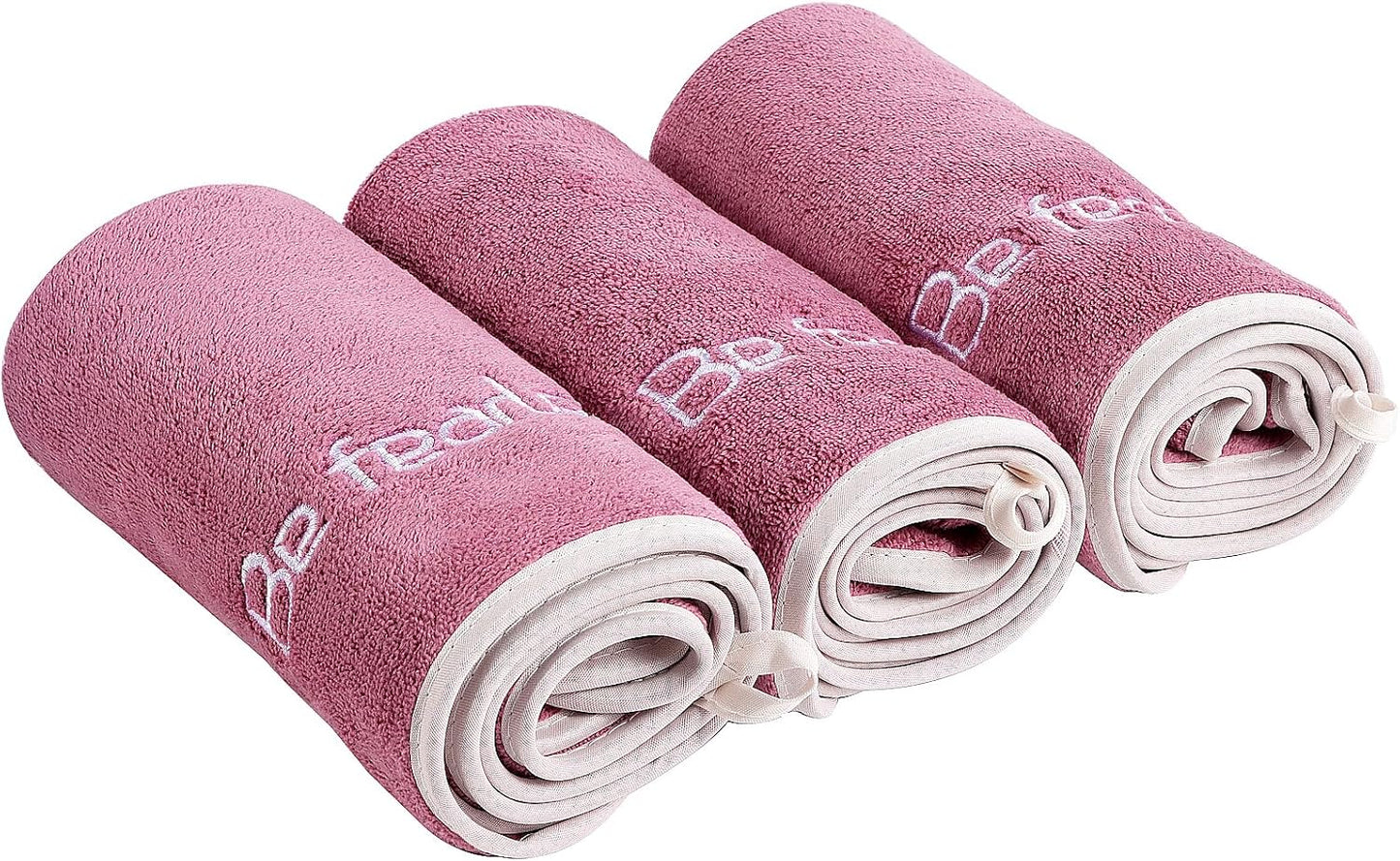 Microfiber Gym Towel Set for Men Women, Super Soft and Quick-Drying Towels for Fitness, Yoga, Cycling, Swimming (Dark Pink, 3 Pack)