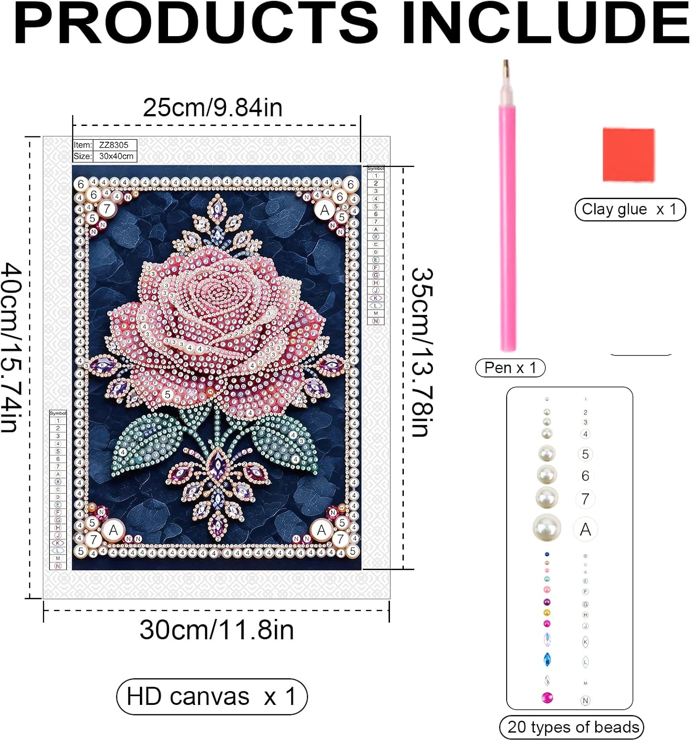 LAKEQUILL Pink Roses Special Shaped 5D DIY Partial Drill Pearl Dots Gem Art Kits 11.81x15.74inch Pearl Paintings Gem Art for Adults Beginners Home Decor (Pink Roses)