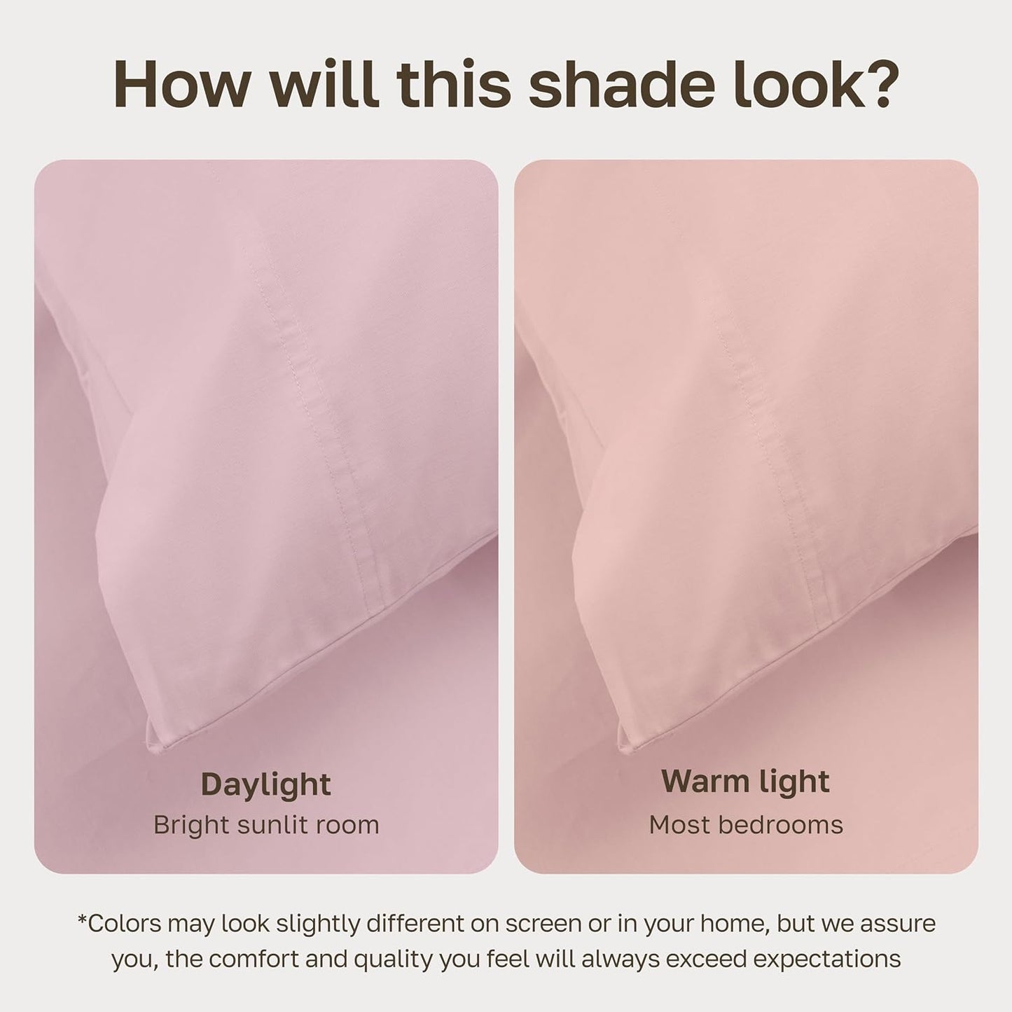 California Design Den California King Sheets Set - Soft 100% Organic Cotton, Deep Pockets, Crisp Percale Cotton Sheets, Breathable and Durable Bedding Set (Pink - Chalky Tone)