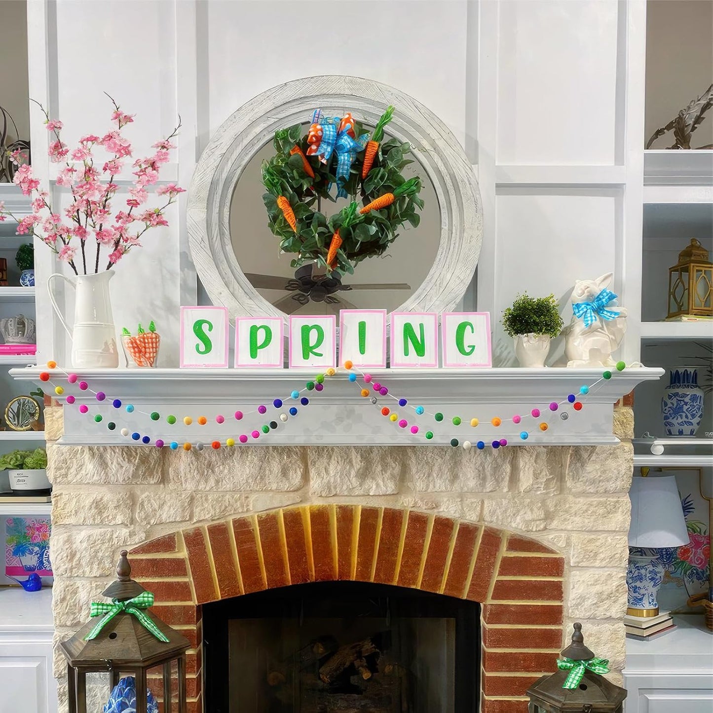 4 Pcs Cherry Blossom Branches Fake Flowers for Spring Summer Indoor Home Decor 32" Pink Faux Artificial Cherry Flowers Long Stems for Vase Wedding Office Party Table Centerpieces Bedroom Decor