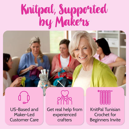 KnitPal Everyday Joy Tunisian Crochet Dishcloth Kit for Confident Beginners – Make 4 Reusable Dishcloths – Cotton Yarn, Tunisian Crochet Hook, 2 Patterns & Video Tutorials (Camel Brown+Flamingo Pink)