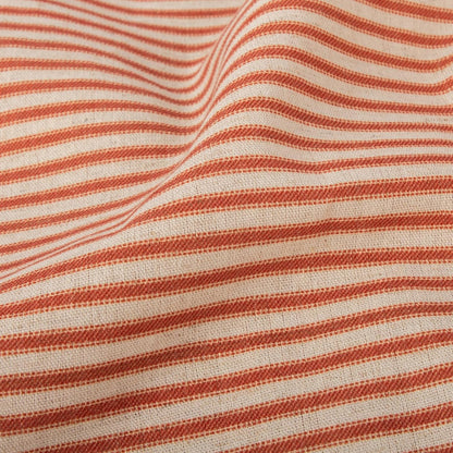 Blush Pink Striped Shower Curtain Hookless - 72x72 Inches,Linen Blend Cloth Fabric,Girly Cute Coquette Style Ticking Vertical Stripe Shower Curtain for French Country Bathroom Decor