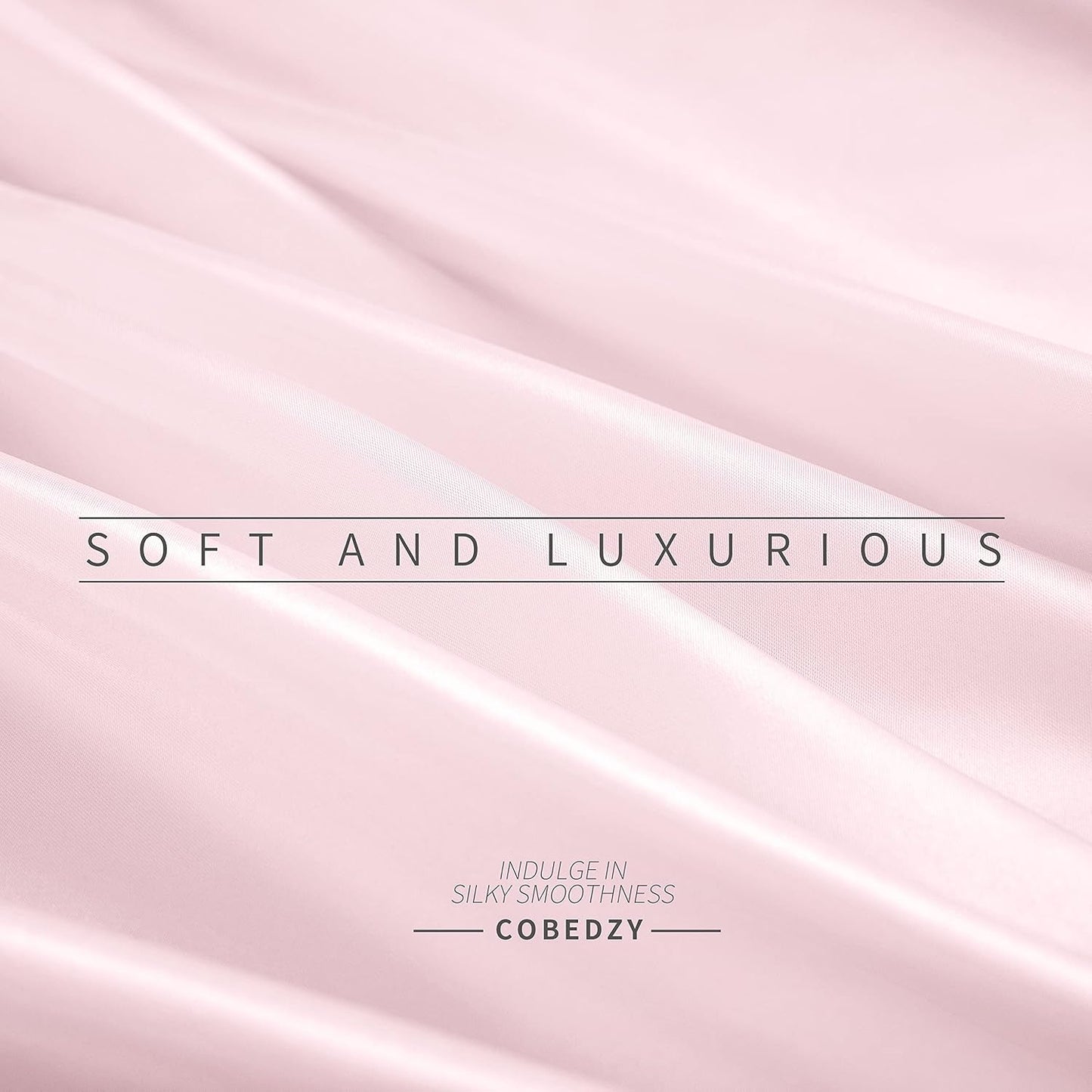 4 Pcs Blush Pink Satin Sheets Full Size Silky Satin Bedding Sheets Set with 1 Deep Pocket Fitted Sheet, 1 Flat Sheet, 2 Pillowcase