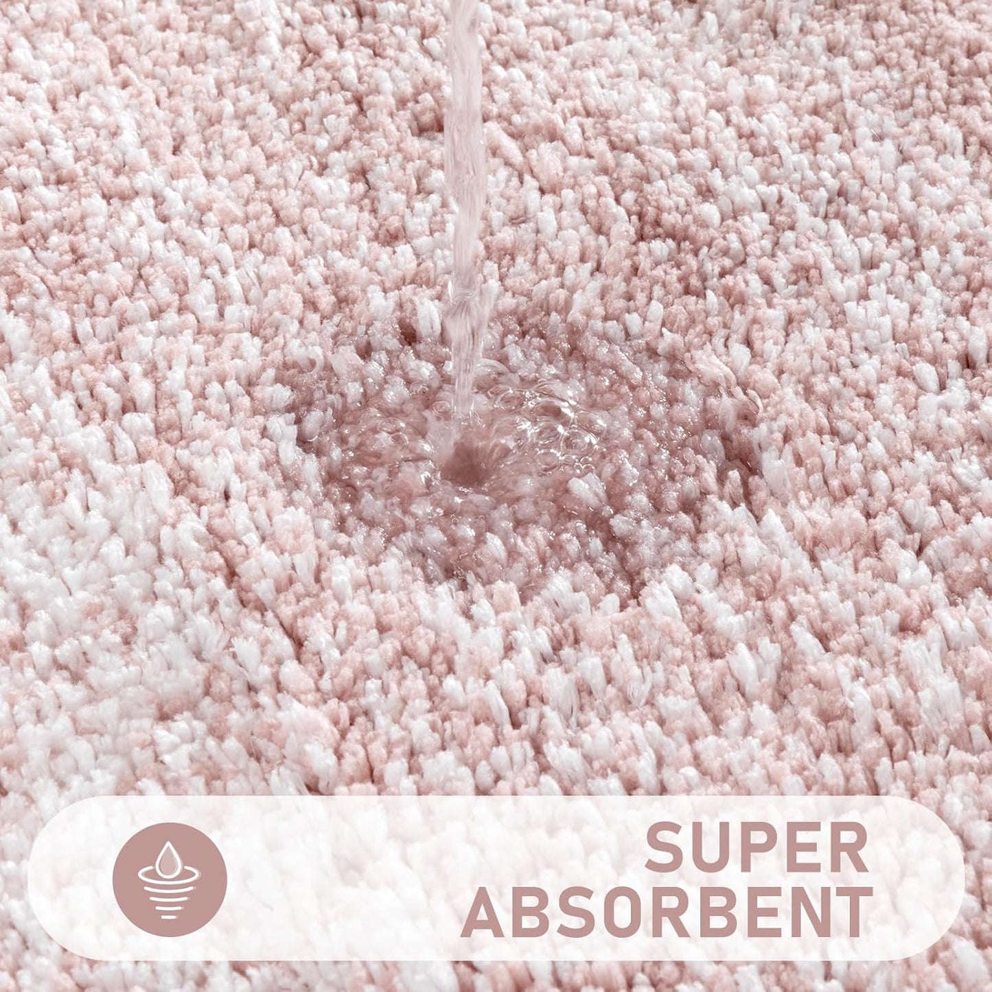 Bsmathom Bathroom Rug Set Bath Rugs Microfiber Non Slip Bathroom Set 4 Piece with Toilet Cover, Washable Absorbent Bath Mat, Pink