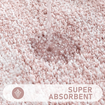 Bsmathom Bathroom Rug Set Bath Rugs Microfiber Non Slip Bathroom Set 4 Piece with Toilet Cover, Washable Absorbent Bath Mat, Pink
