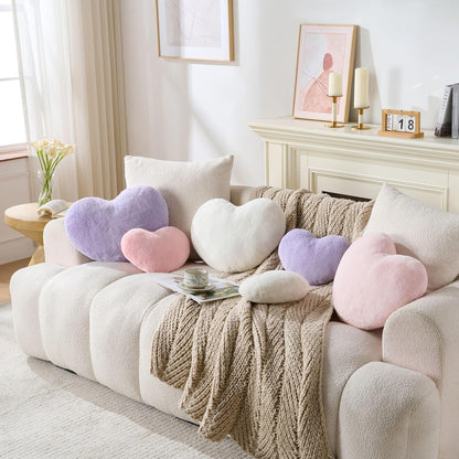 2PCS Throw Pillows Cute Room Decor Heart Pillow Home Decor Decorative Couch Pillows Bed Pillows Outdoor Pillows Valentine Gifts,Pink 9"*13"
