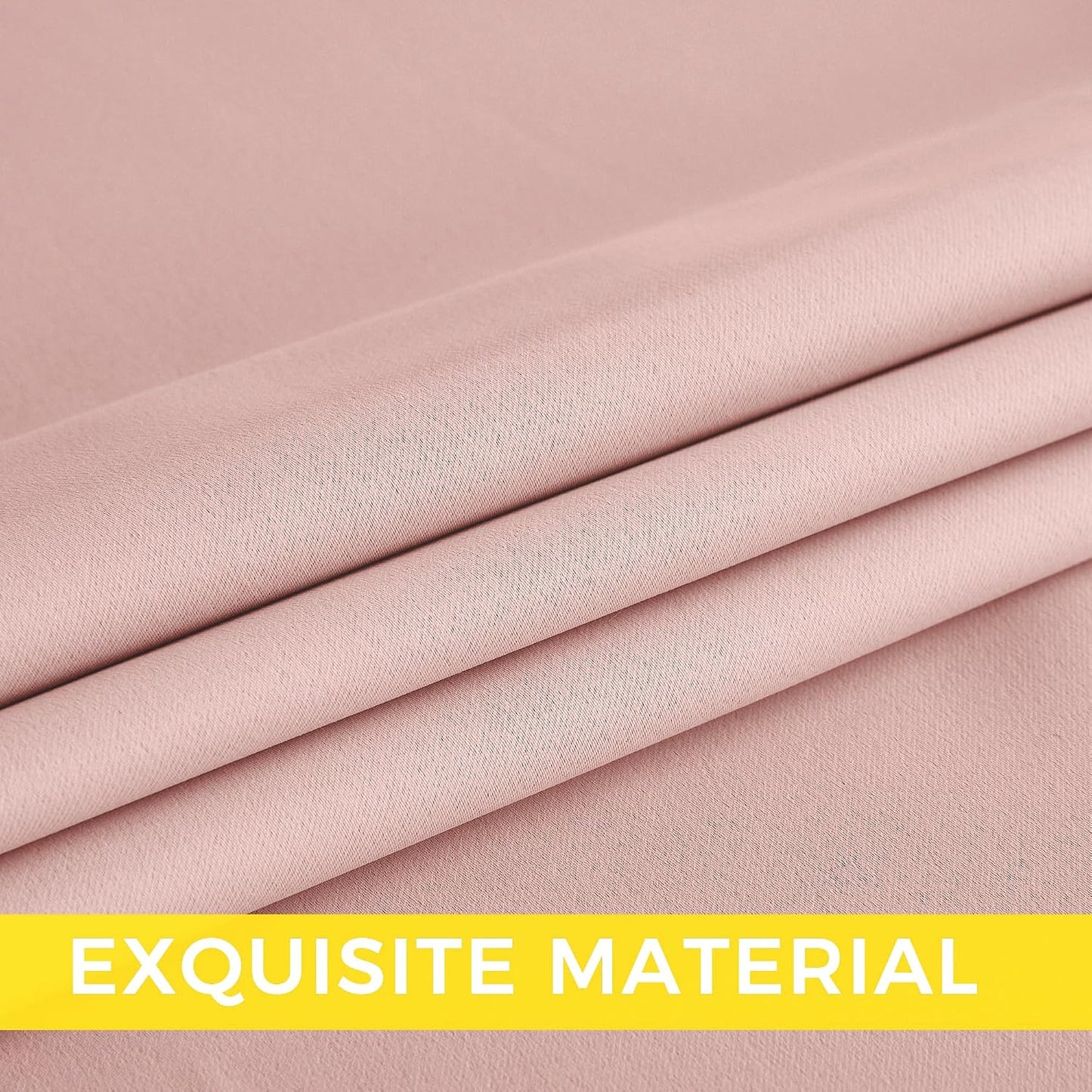 NICETOWN Blush Pink Blackout Curtains 63 Inches Long 2 Panels for Girls Room, Bedroom, Nursery Thermal Insulated Blackout Drapes Solid Grommet Noise Reducing Window Curtains, W40