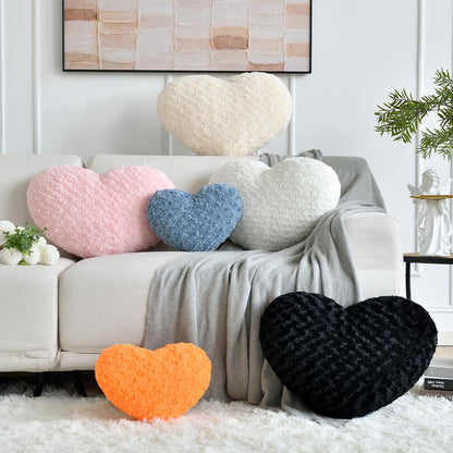 Heart Pillow, Soft Heart Shaped Pillow with Room Decorative Throw Pillows for Bed Couch Chair Sofa, Heart Shaped Cute Throw Pillow Cushion for Bedroom Living Room (Pink, Large 19.6" x 15.7")