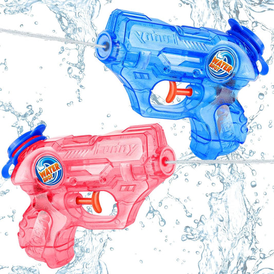 Water Gun for Kids Toddler: 2 Pack Mini Water Guns Squirts Small Soaker Pistol Super Blasters with Trigger for Boys Girls Summer Swimming Pool Beach Water Outdoor Fighting Party Bath Ideas Gift Toys