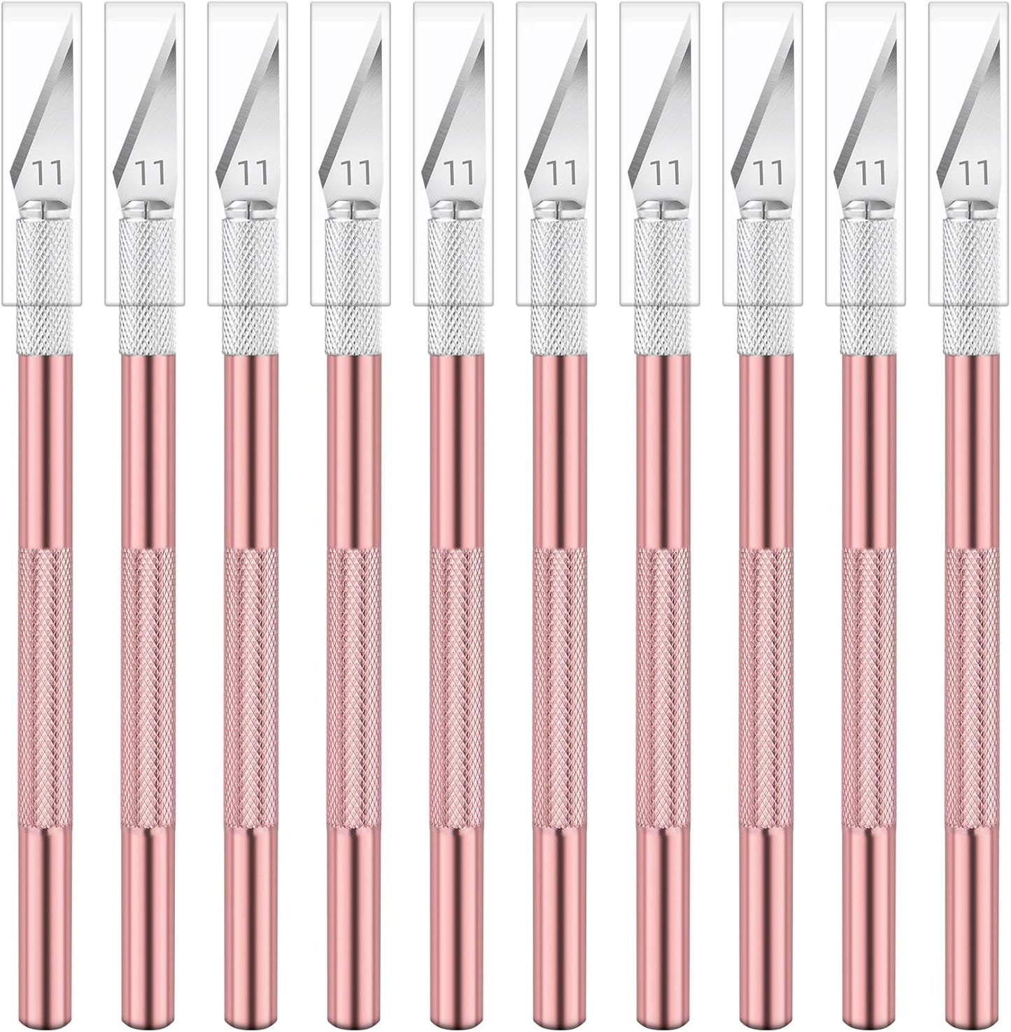 Jetmore 10 Pack Exacto Knife Set – Precision Craft Knife, Hobby Knife, and Art Knife Kit for Cutting, Carving, Engraving, Scrapbooking, and DIY (Pink)