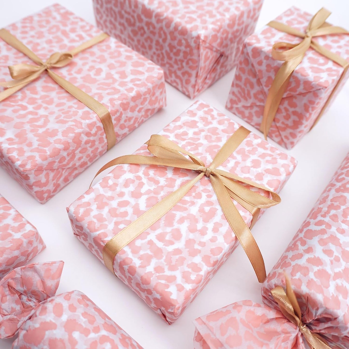 Pink Leopard Wrapping Paper 60 Sheets 20x14in uitable for Birthdays, Thanksgiving, Halloween, Christmas and Other Holidays and Party Gift Packaging. ﻿ (Pink)